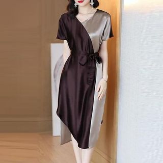 VÁY LỤA CỔ V HÀNG QCCC