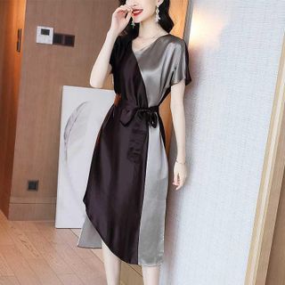 VÁY LỤA CỔ V HÀNG QCCC