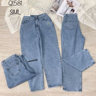 Quần Jean baggy thêu Hoa cúc Chữ giá sỉ