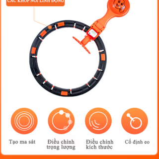 Vòng lắc eo thông minh tự đêm Hula Hoop phiên bản xịn, nhiều đốt hơn, chạy bon hơn, không rít, không kẹt