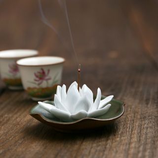 Hoa sen trắng , hoa sen gốm sứ