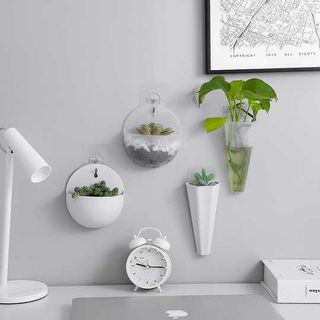 Chậu cây treo tường trang trí bằng nhựa (mẫu tròn)