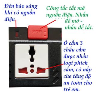 Ổ cắm điện Điện Quang 5 lỗ 3 chấu