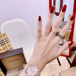 Đồng hồ nữ BURBERI THE CITY BEIGE LEATHER STRAP LADIES #BU9109
