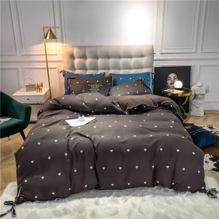 BỘ CHĂN GA GỐI COTTON HOAT TÍNH TIM NƠ