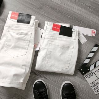 Short Jean logo thêu