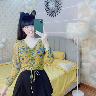 Áo voan lụa hoa dày mịn- hình chụp thật-bao bán