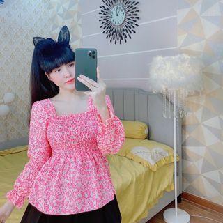 ÁO VOAN HOA Freesize &lt;55kg HÌNH CHỤP THẬT