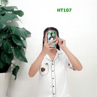BN-HT107-Bộ ngủ lụa quần phối