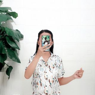 BN-HT108-Bộ ngủ lụa quần dài áo tay ngắn