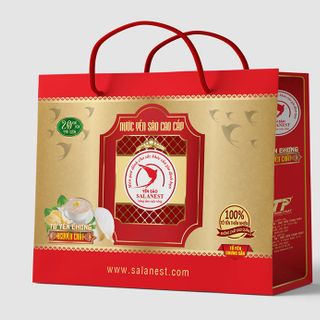 Hộp quà tặng + Túi - Nước Yến Sào SALANEST Chưng đường phèn 20% tổ yến tươi