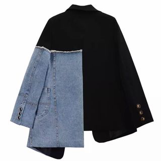 Áo vest nữ denim bất đối xứng