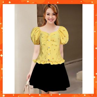 Áo Sơ Mi Cộc Tay Tay Bồng