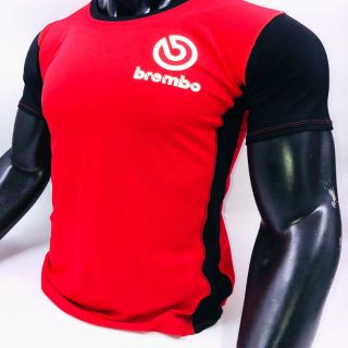 Áo thun xe máy phối sường Brembo đỏ