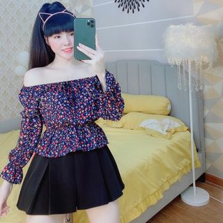 Áo voan lụa hoa dày mịn