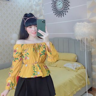 Áo voan lụa hoa dày mịn