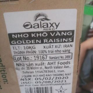 HO KHÔ VÀNG GOLDEN RAISINS 500G Xuất xứ: Mỹ HSD: 05/08/2021