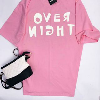 Áo thun form rộng siêu cute (màu hồng baby)