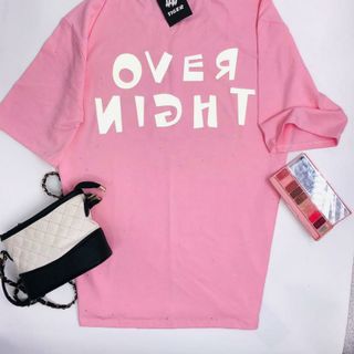 Áo thun form rộng siêu cute (màu hồng baby)