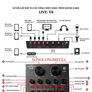 soundcard Live V8 để livestream, karaoke, thu âm