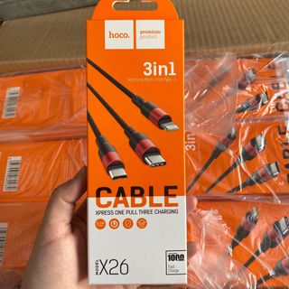 Cáp sạc Hoco X26 3 đầu - Bh12T