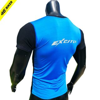 Áo thun xe máy phối sường Exciter xanh