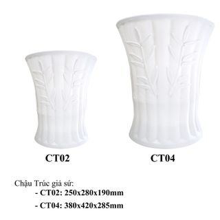Chậu Cây Hoa Văn Hình Trúc Giả Sứ (38x42x28.5cm) - Trồng Cây Kiểng/Cây Ăn Trái