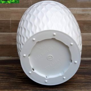 Chậu Nhựa Mắt Lưới Tròn Giả Sứ (28x34x20cm) -Trồng Cây Kiểng/Cây Ăn Trái