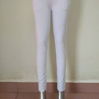 Quần legging nữ màu trắng chất cotton thun giá sỉ