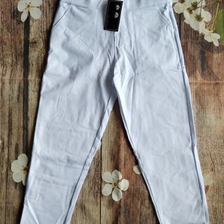 Quần legging nữ màu trắng chất cotton thun