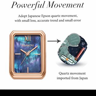 Đồng hồ dây da xanh nữ STARKING