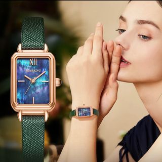 Đồng hồ dây da xanh nữ STARKING