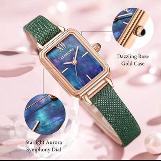 Đồng hồ dây da xanh nữ STARKING