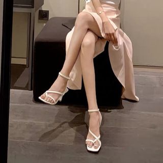 Giày xanh đan nữ cao gót