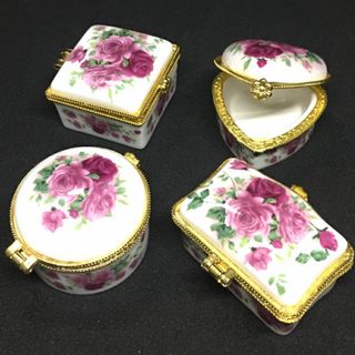 Hộp quà trang trí mẫu 4 món có hoa văn mini