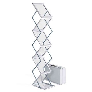Giá kệ để catalogue, brochure, menu 6 tầng bản mặt bằng mica khổ A4