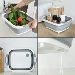 Chậu gấp gọn kèm thớt đa năng