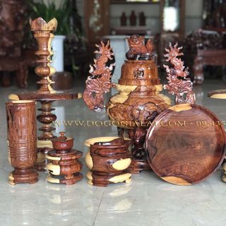 Bộ lư thờ gỗ cẩm lai