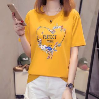 Áo thun nữ form rộng chuẩn kết hợp in hình dễ Thương