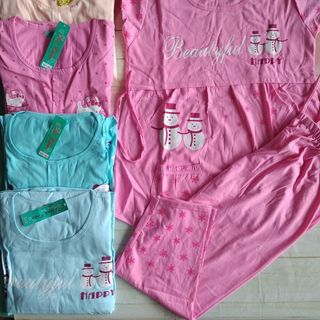 Đồ bộ bầu và sau sinh tay ngắn quần dài chất cotton