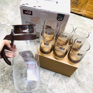 Bộ Bình + 6 Ly Thuỷ Tinh Cao Cấp