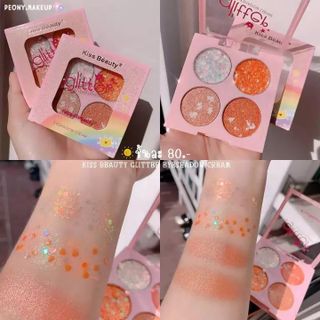 Phấn mắt nhũ kim tuyến 4 ô GLITTER KISS BEAUTY