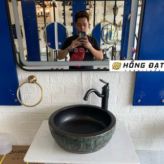Chậu rửa lavabo sứ mỹ thuật cổ điển đẹp giá rẻ, chậu rửa mặt đẹp cao cấp