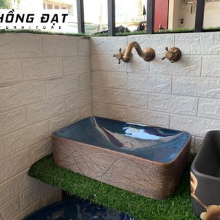 Chậu rửa lavabo sứ mỹ thuật cổ điển đẹp giá rẻ, chậu rửa mặt đẹp cao cấp