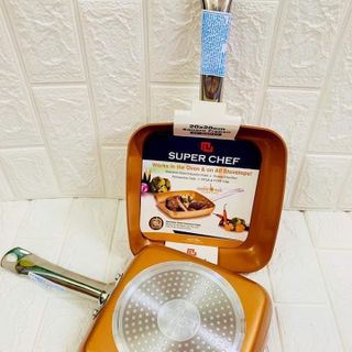 CHẢO VUÔNG SUPER CHEF TRÁNG MEN 20X20CM