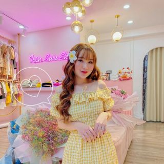 Đầm hoa cúc bẹt vai