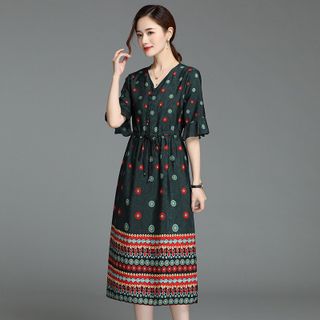 ĐẦM XOÈ HOẠ TIẾT BÔNG CHÂN - DT1312