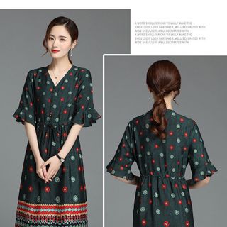 ĐẦM XOÈ HOẠ TIẾT BÔNG CHÂN - DT1312