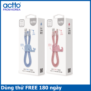 Cáp sạc type C dài 1m tích hợp giá đỡ Zoo Type C - Charging & Data Cable Actto TC-18- HÀNG NỘI ĐỊA HÀN QUỐC giá sỉ