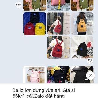 Balo lớn đựng vừa a4 giá sỉ 56k có rất nhiều mẫu nhé